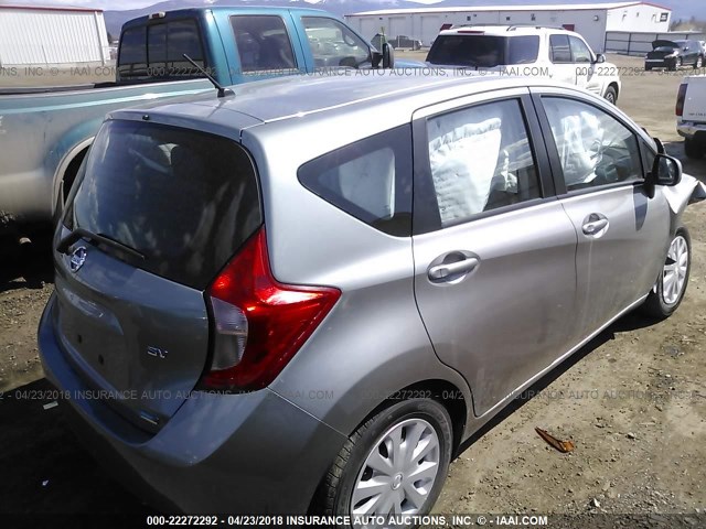 3N1CE2CP1EL420785 - 2014 NISSAN VERSA NOTE S/S PLUS/SV/SL SILVER photo 4