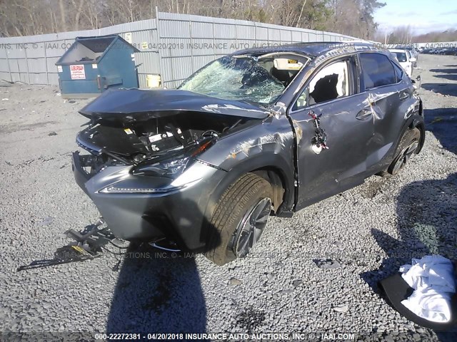 JTJBARBZ3J2152136 - 2018 LEXUS NX 300/BASE/F SPORT GRAY photo 2