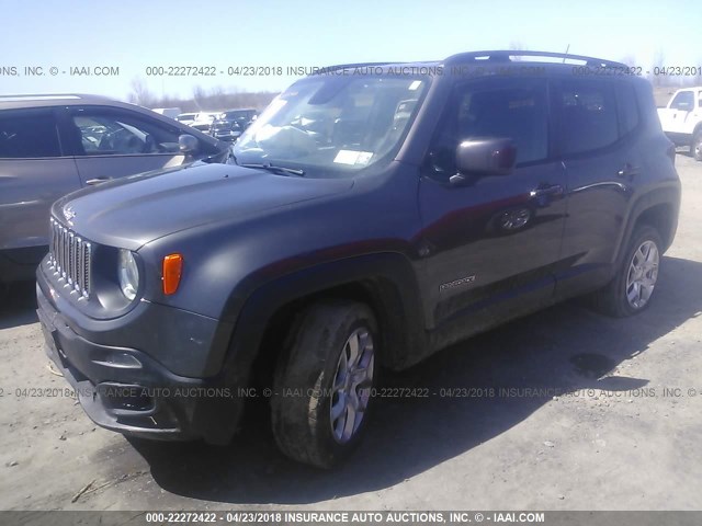 ZACCJBBT7GPD89107 - 2016 JEEP RENEGADE LATITUDE GRAY photo 2