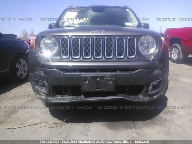 ZACCJBBT7GPD89107 - 2016 JEEP RENEGADE LATITUDE GRAY photo 6