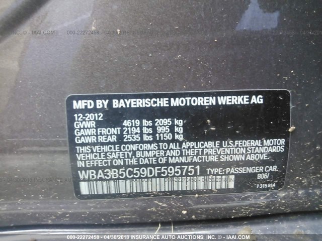 WBA3B5C59DF595751 - 2013 BMW 328 XI SULEV BROWN photo 9