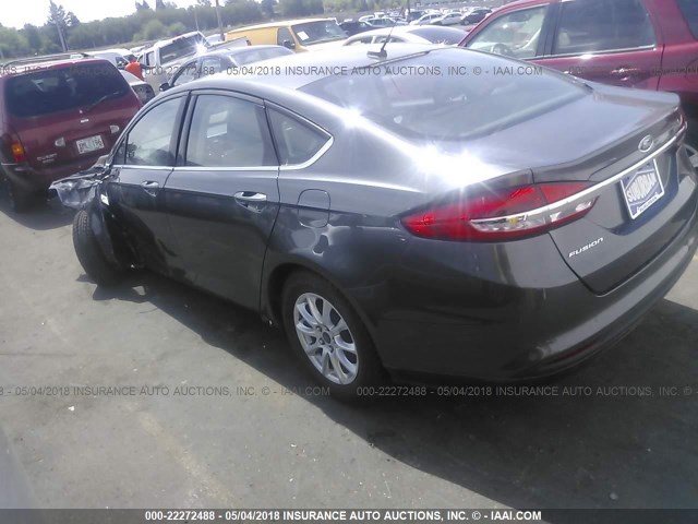 3FA6P0G73JR171521 - 2018 FORD FUSION S GRAY photo 3