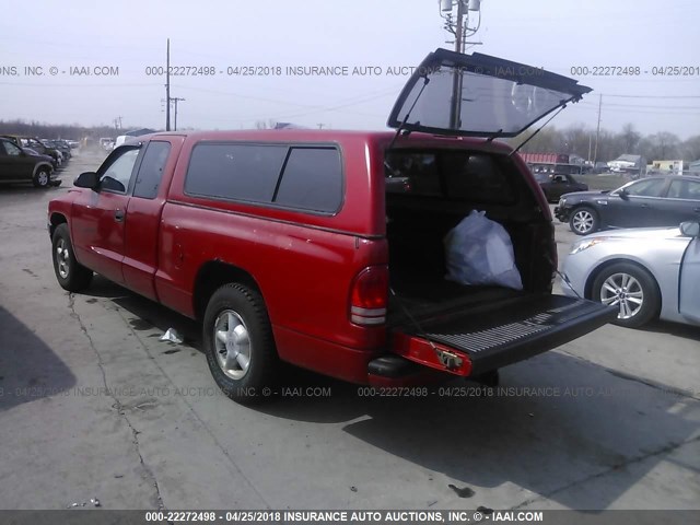 1B7FL22PXWS576795 - 1998 DODGE DAKOTA RED photo 3