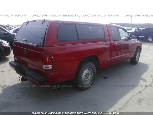 1B7FL22PXWS576795 - 1998 DODGE DAKOTA RED photo 4