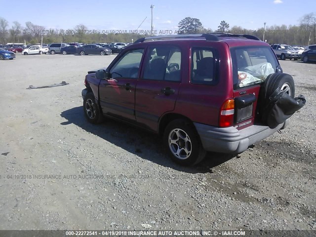 2CNBE13C616958182 - 2001 CHEVROLET TRACKER MAROON photo 3