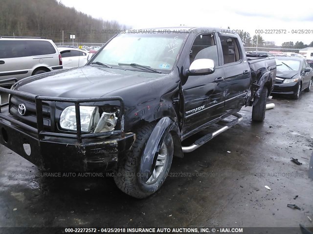 5TBDT44156S549890 - 2006 TOYOTA TUNDRA DOUBLE CAB SR5 BLACK photo 2