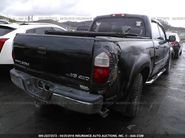 5TBDT44156S549890 - 2006 TOYOTA TUNDRA DOUBLE CAB SR5 BLACK photo 4