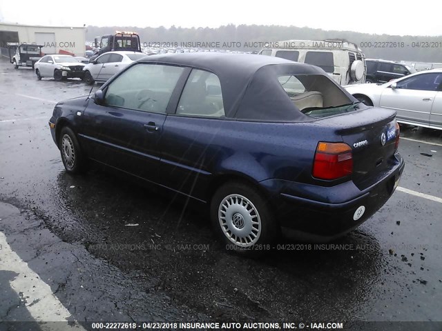 3VWCC21V62M814080 - 2002 VOLKSWAGEN CABRIO GLS BLUE photo 3