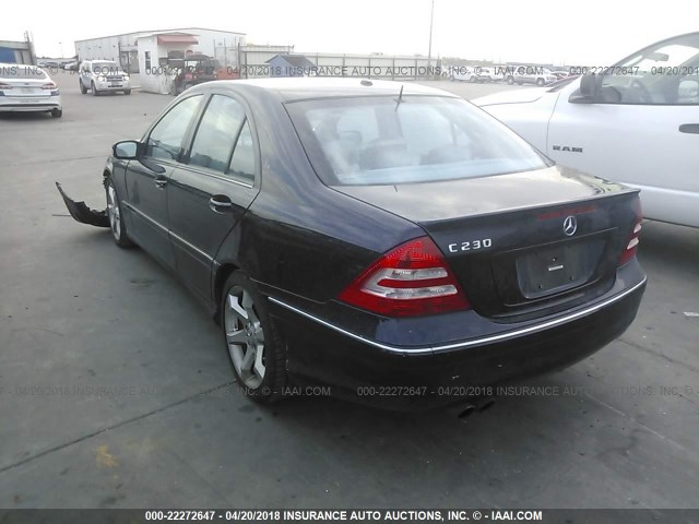 WDBRF52H57F926471 - 2007 MERCEDES-BENZ C 230 BLUE photo 3