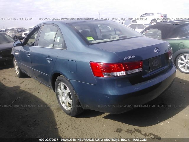 5NPEU46C96H095821 - 2006 HYUNDAI SONATA GLS/LX GREEN photo 3