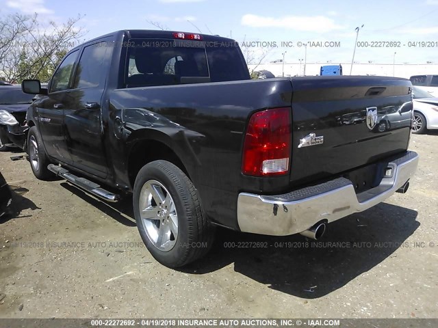 1D7RB1CT2BS601789 - 2011 DODGE RAM 1500 BLACK photo 3