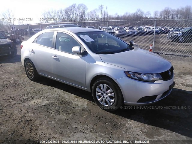 KNAFT4A27A5108304 - 2010 KIA FORTE LX SILVER photo 1