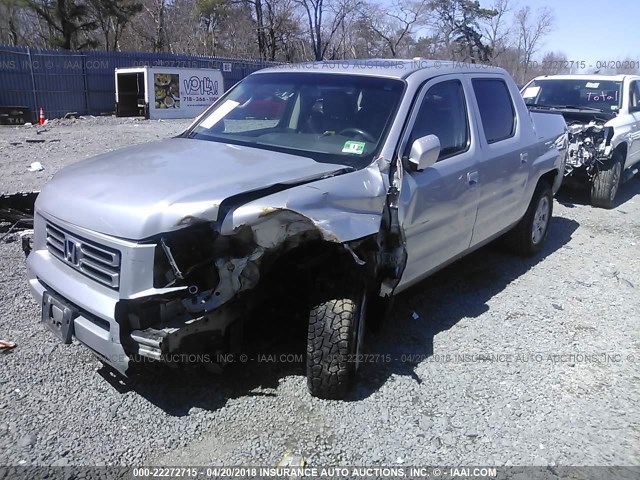 2HJYK16526H555246 - 2006 HONDA RIDGELINE RTL SILVER photo 2