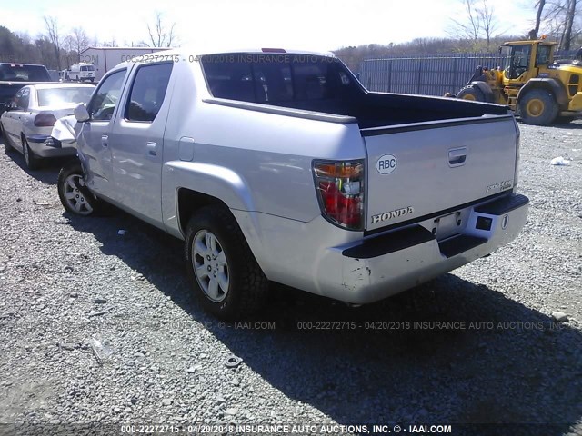 2HJYK16526H555246 - 2006 HONDA RIDGELINE RTL SILVER photo 3