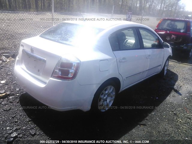 3N1AB6AP2AL643101 - 2010 NISSAN SENTRA 2.0/2.0S/SR/2.0SL WHITE photo 4