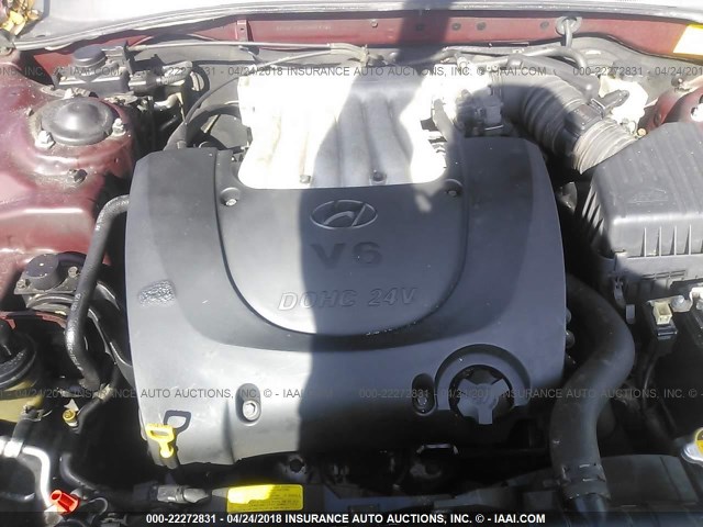 KMHWF35HX3A804566 - 2003 HYUNDAI SONATA GLS/LX MAROON photo 10