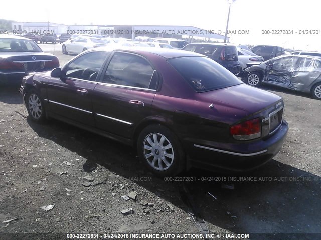 KMHWF35HX3A804566 - 2003 HYUNDAI SONATA GLS/LX MAROON photo 3