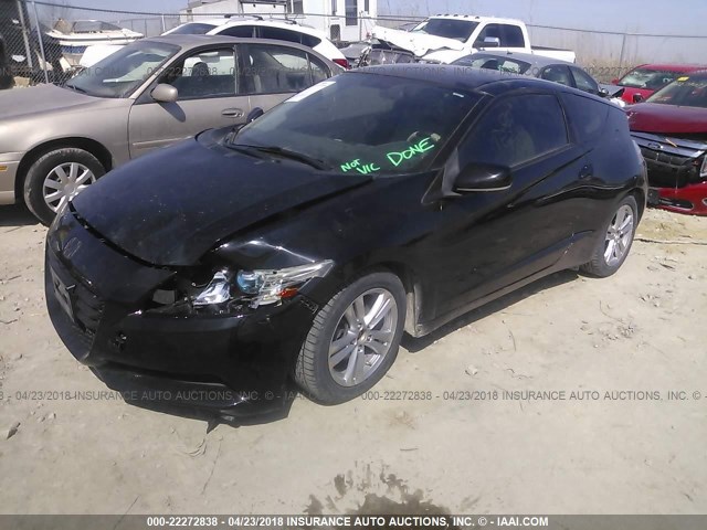 JHMZF1C44BS009848 - 2011 HONDA CR-Z შავი ფოტო 2