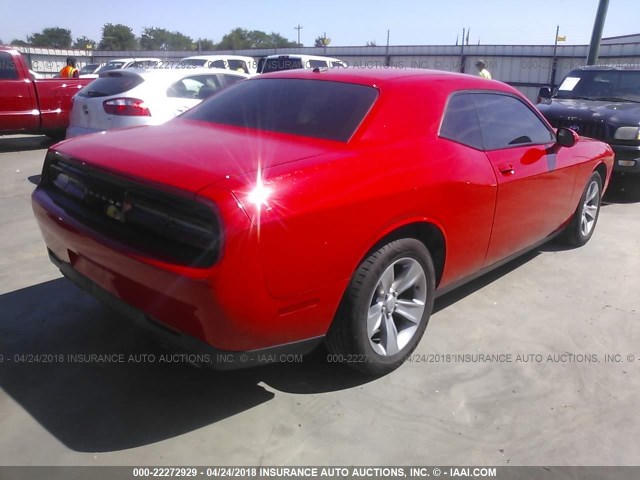 2C3CDZAG6FH911864 - 2015 DODGE CHALLENGER SXT RED photo 4