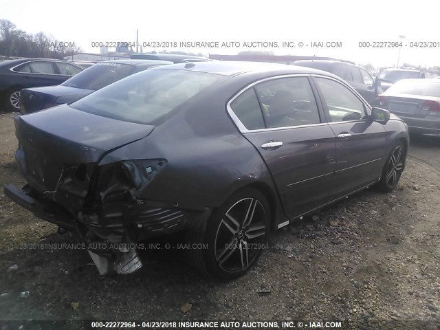 1HGCR3F91GA034142 - 2016 HONDA ACCORD TOURING GRAY photo 4