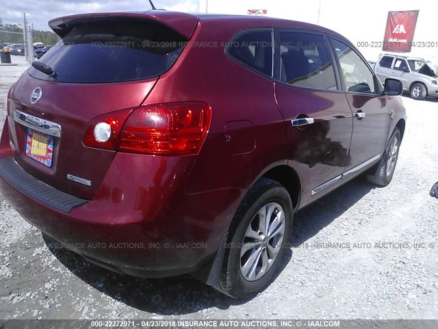 JN8AS5MT0CW277933 - 2012 NISSAN ROGUE S/SV RED photo 4