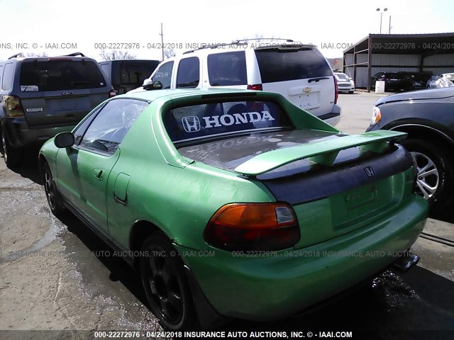 JHMEH6269PS005116 - 1993 HONDA CIVIC DEL SOL SI GREEN photo 3