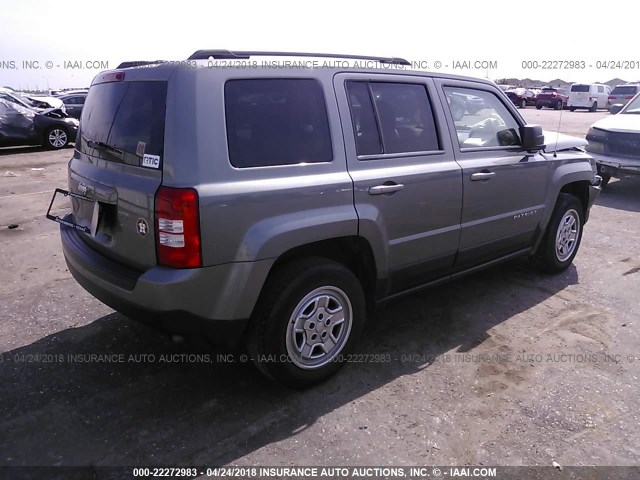 1C4NJPBA7ED529737 - 2014 JEEP PATRIOT SPORT GRAY photo 4