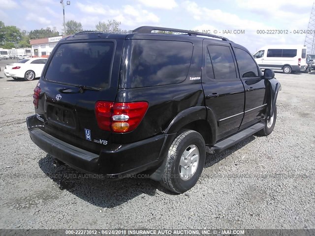 5TDZT38A01S032507 - 2001 TOYOTA SEQUOIA LIMITED BLACK photo 4