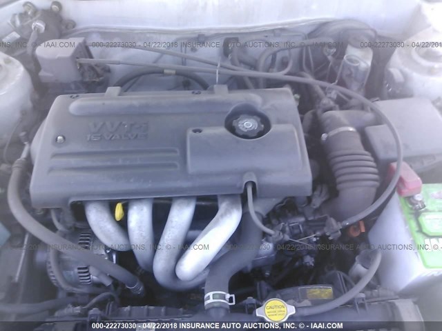 1NXBR18E92Z635990 - 2002 TOYOTA COROLLA CE/LE/S SILVER photo 10