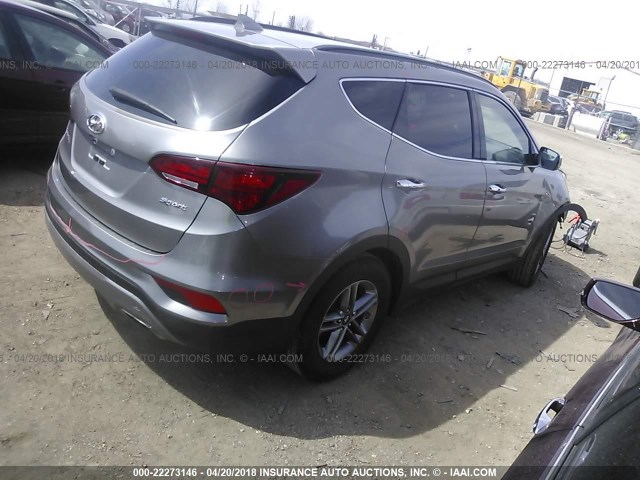 5XYZU3LB8HG407418 - 2017 HYUNDAI SANTA FE SPORT  GRAY photo 4