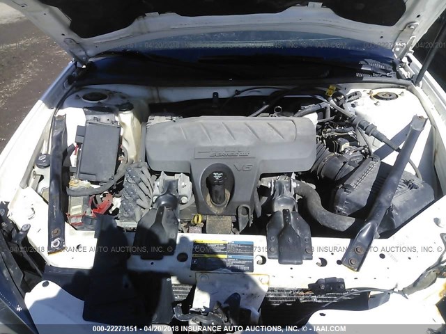 2G2WP552161124809 - 2006 PONTIAC GRAND PRIX WHITE photo 10