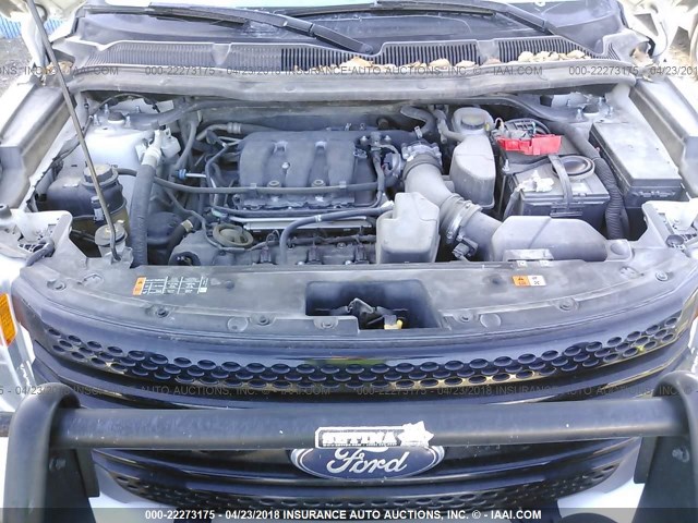 1FM5K8AR0DGA13481 - 2013 FORD EXPLORER POLICE INTERCEPTOR WHITE photo 10