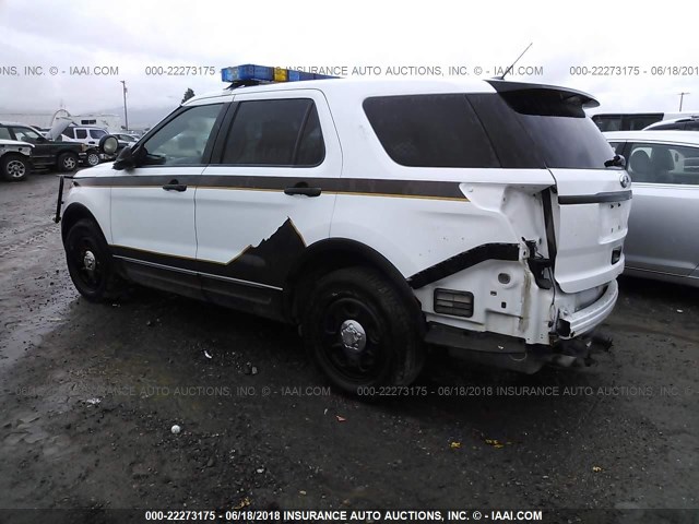 1FM5K8AR0DGA13481 - 2013 FORD EXPLORER POLICE INTERCEPTOR WHITE photo 3