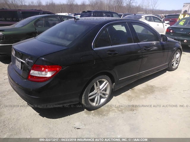 WDDGF81X09R062729 - 2009 MERCEDES-BENZ C 300 4MATIC BLACK photo 4