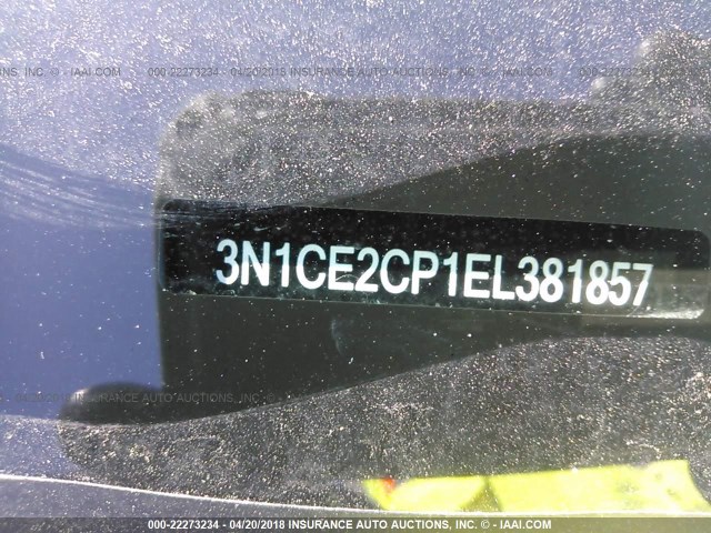 3N1CE2CP1EL381857 - 2014 NISSAN VERSA NOTE S/S PLUS/SV/SL GRAY photo 9