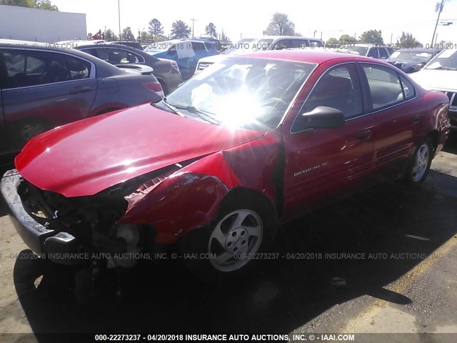 1G2NE52E6XM786536 - 1999 PONTIAC GRAND AM SE RED photo 2