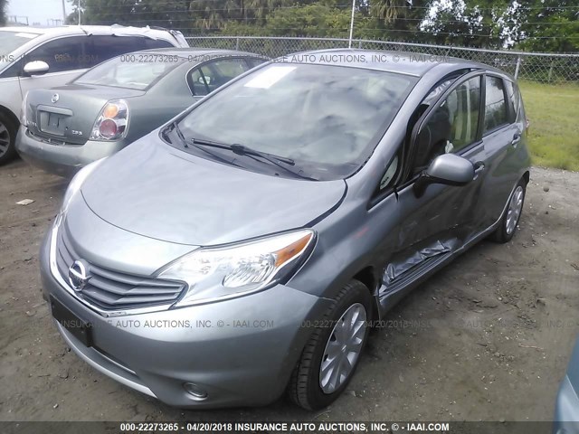 3N1CE2CP3EL385537 - 2014 NISSAN VERSA NOTE S/S PLUS/SV/SL GRAY photo 2