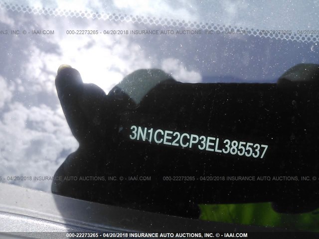 3N1CE2CP3EL385537 - 2014 NISSAN VERSA NOTE S/S PLUS/SV/SL GRAY photo 9