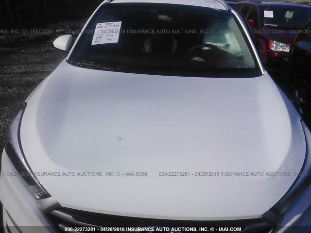 KM8J3CA44JU609189 - 2018 HYUNDAI TUCSON LIMITED/SPORT AND ECO/SE WHITE photo 10
