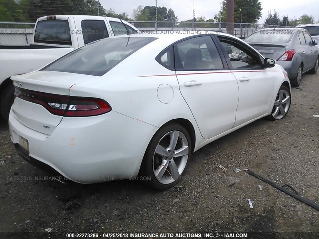 1C3CDFEB1FD242977 - 2015 DODGE DART GT WHITE photo 4