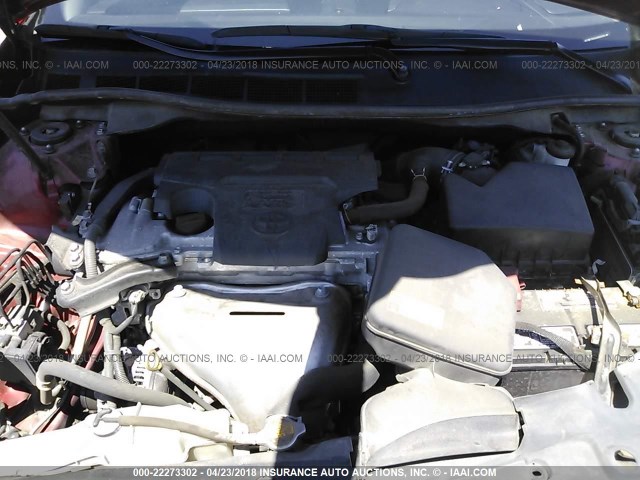 4T1BF1FKXCU625455 - 2012 TOYOTA CAMRY SE/LE/XLE 红色 照片 10