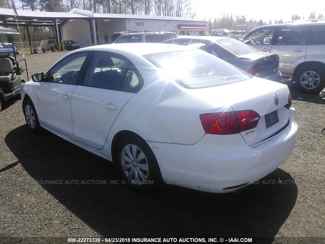 3VW1K7AJ4DM285316 - 2013 VOLKSWAGEN JETTA S 白色 照片 3