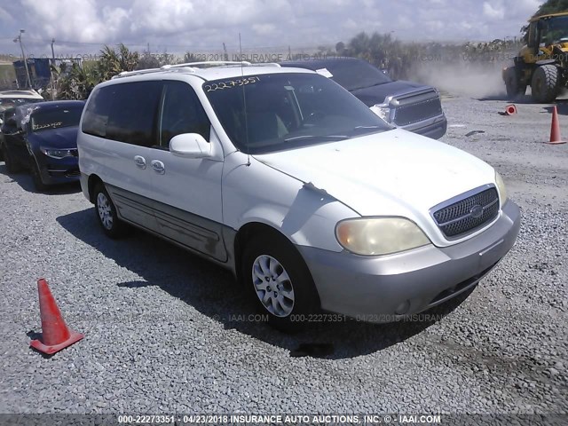 KNDUP131646567503 - 2004 KIA SEDONA EX/LX WHITE photo 1