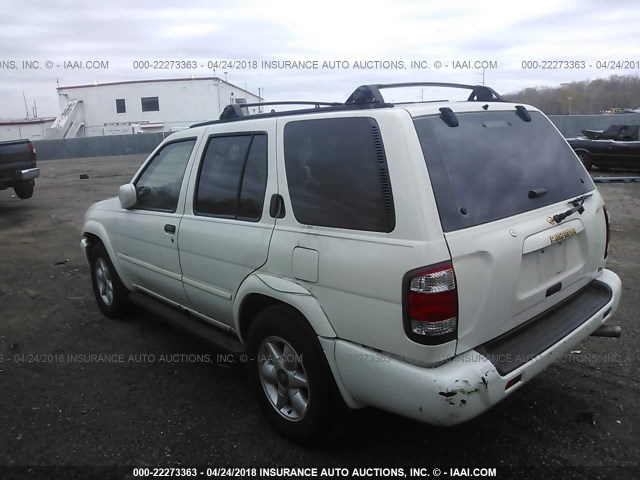 JN8AR07Y2YW430051 - 2000 NISSAN PATHFINDER LE/SE/XE WHITE photo 3