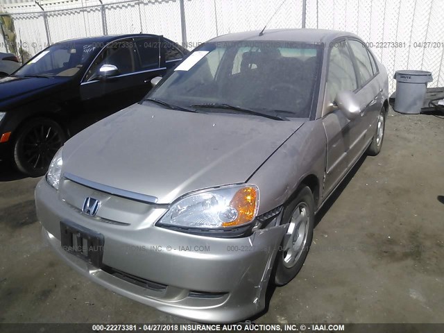 JHMES96643S008741 - 2003 HONDA CIVIC HYBRID GOLD photo 2