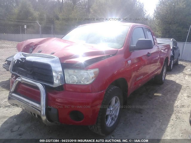 5TBBT54167S456066 - 2007 TOYOTA TUNDRA DOUBLE CAB SR5 RED photo 2