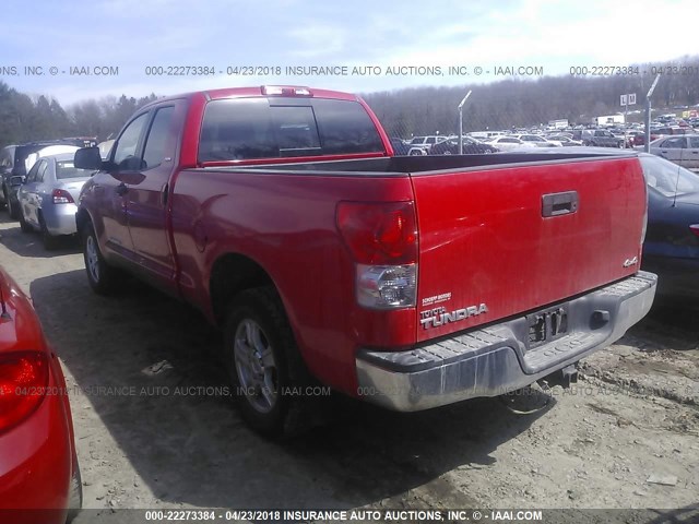 5TBBT54167S456066 - 2007 TOYOTA TUNDRA DOUBLE CAB SR5 RED photo 3