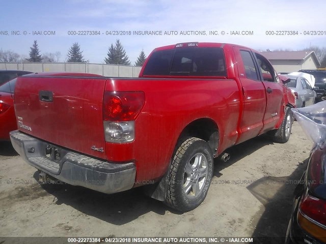 5TBBT54167S456066 - 2007 TOYOTA TUNDRA DOUBLE CAB SR5 RED photo 4
