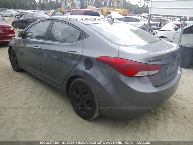 5NPDH4AE9CH087805 - 2012 HYUNDAI ELANTRA GLS/LIMITED GRAY photo 3