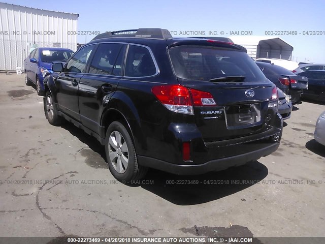 4S4BRCAC8C3284128 - 2012 SUBARU OUTBACK 2.5I BLACK photo 3